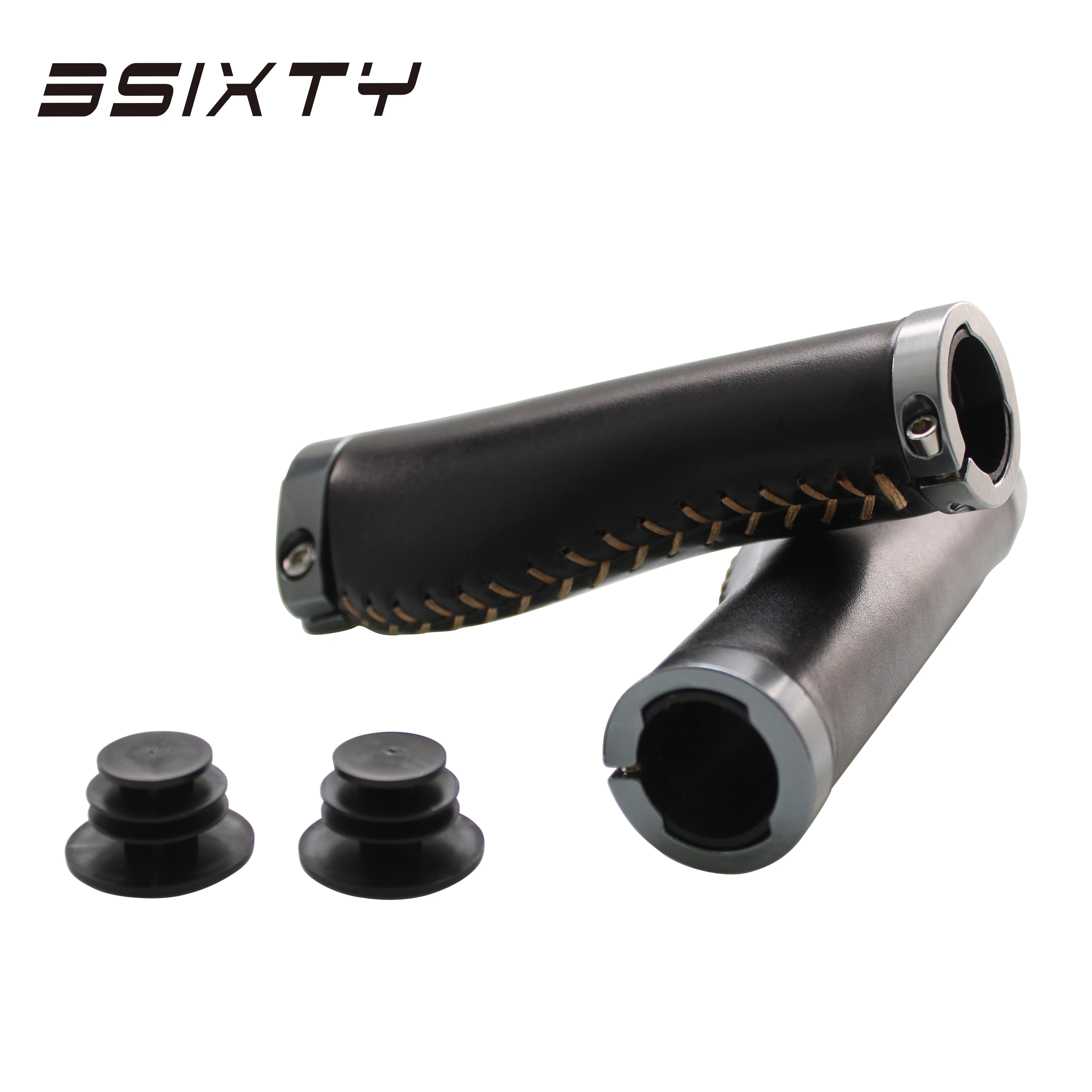 3SIXTY Bicycle Handlebar Leather Comfortable Grip for Brompton&MTB Bike Anti-skid Shock-absorbing Cycling Grips