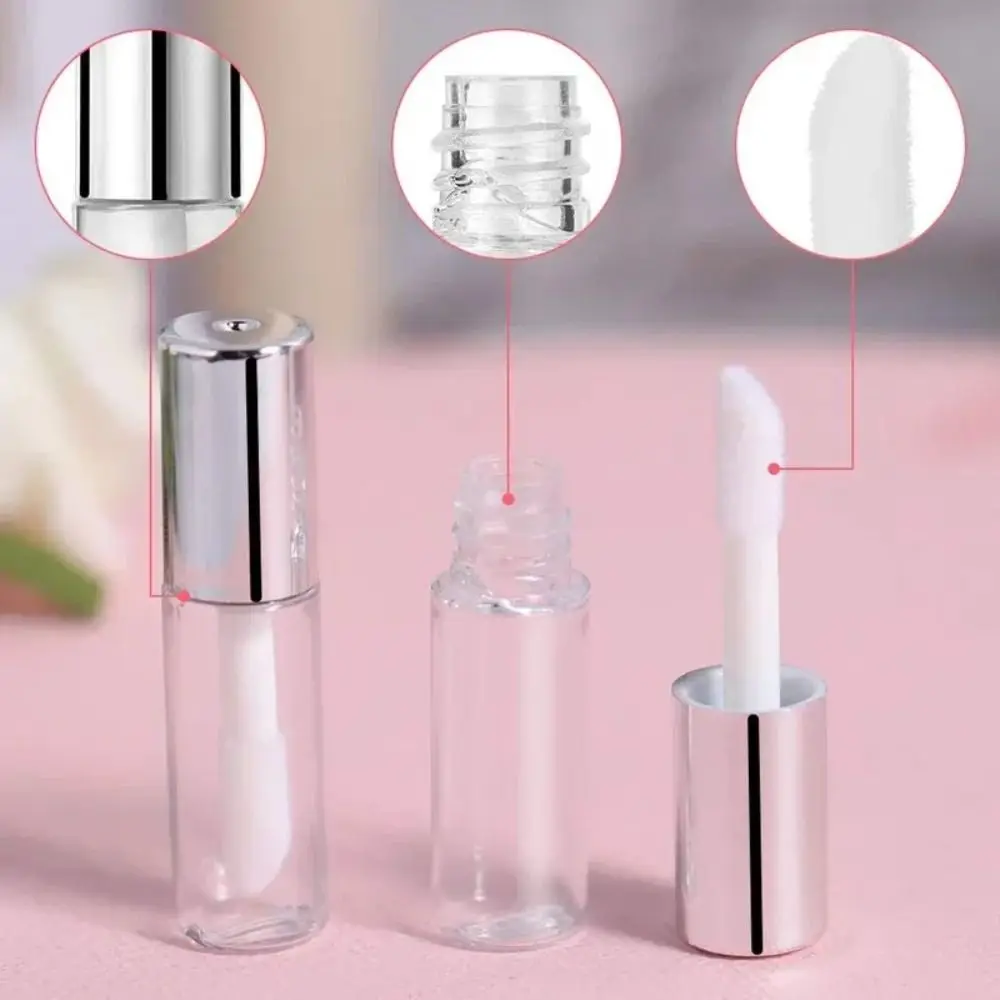 Tubos vacíos de brillo de labios para mujer, Mini botellas de bálsamo labial rellenables, tubo de brillo de labios transparente, 10 piezas, 2ml