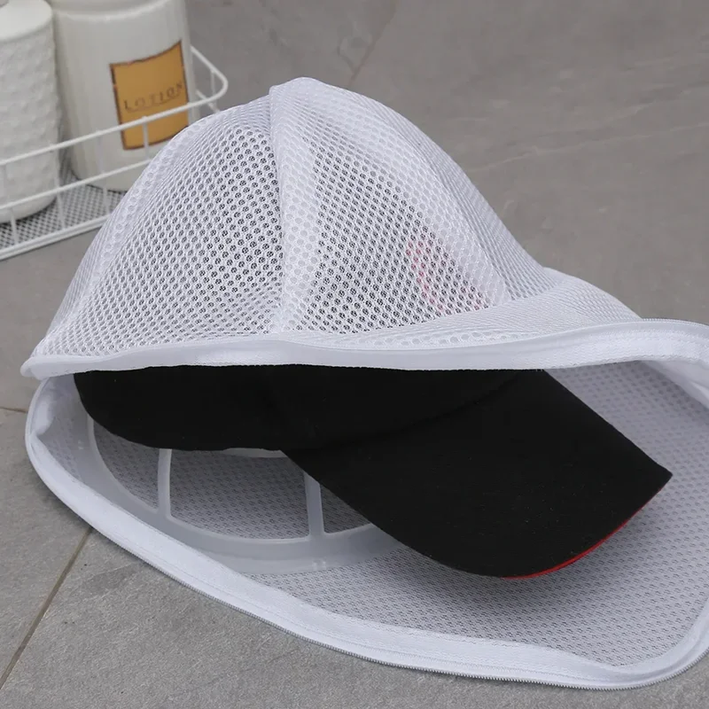 Washing Machine Hat Wash Protector Cap Cleaner Laundry Bag  Small Clothes Wash Bag Anti-Deformation Mesh Organizer Zip Bags