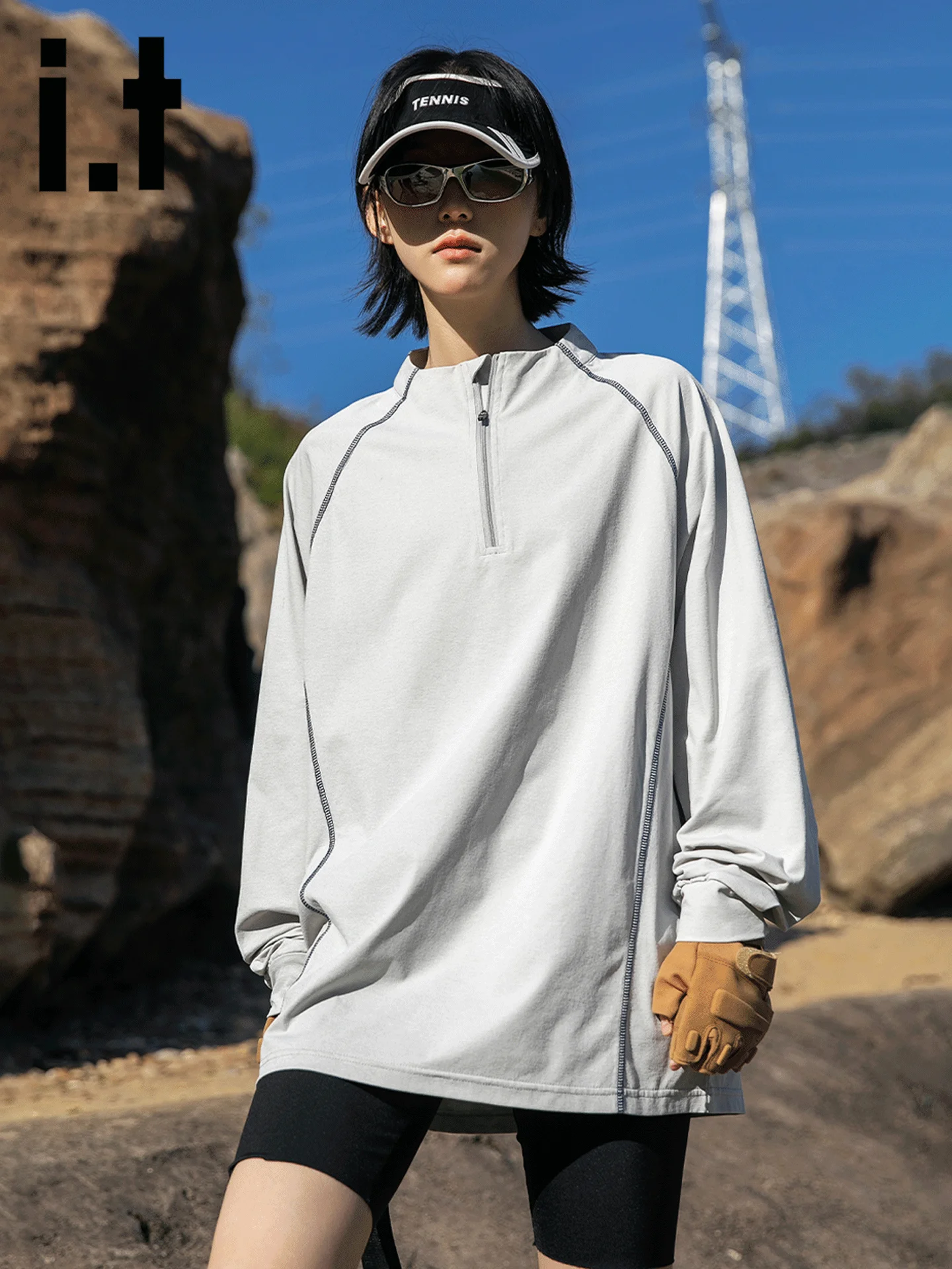 Camiseta de Manga Longa para Atividades ao Ar Livre, Casual e Versátil, Série Montanha, Unissex, Corte Solto, Estilo Esportiv...