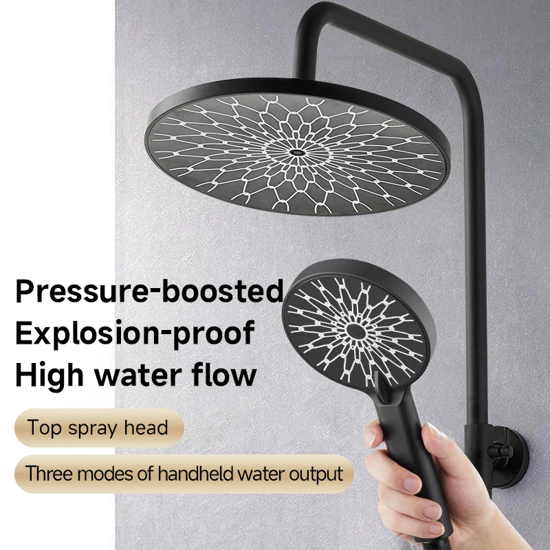 

Biomimetic Pressurized Showerhead High Pressure Top Spray Larger Flow Supercharge Rainfall Shower Head 360° Swivel Water Saving