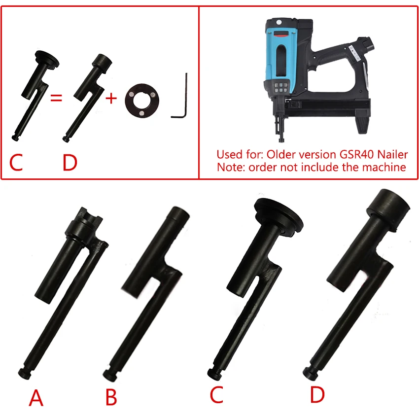 Multifuncional Electric Nail Gun Bocal Focinho Barrel Grupo Grampeador a Gás Peças de Ferramentas Pneumáticas Acessórios Originais Gsr40
