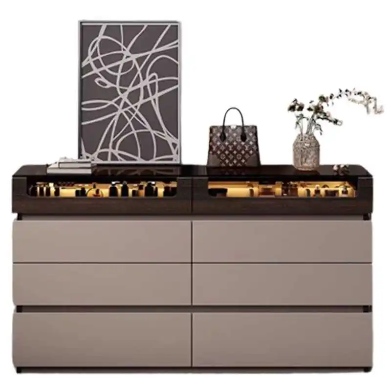 

chest, bedroom, storage cabinet, Italian minimalist storage, light luxury, high-end eight-bucket cabinet, cloakroom