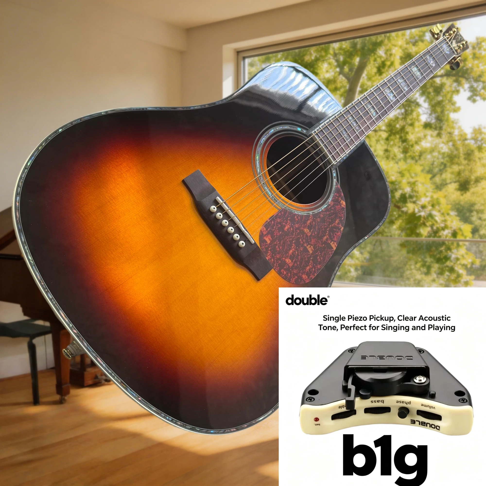 Free Shipping 41 Inch D45 Acoustic Guitar Sunburst Gloss Folk Guitar Wood Guitar Color Block Inlay Powerful  Tone Ideal Gift