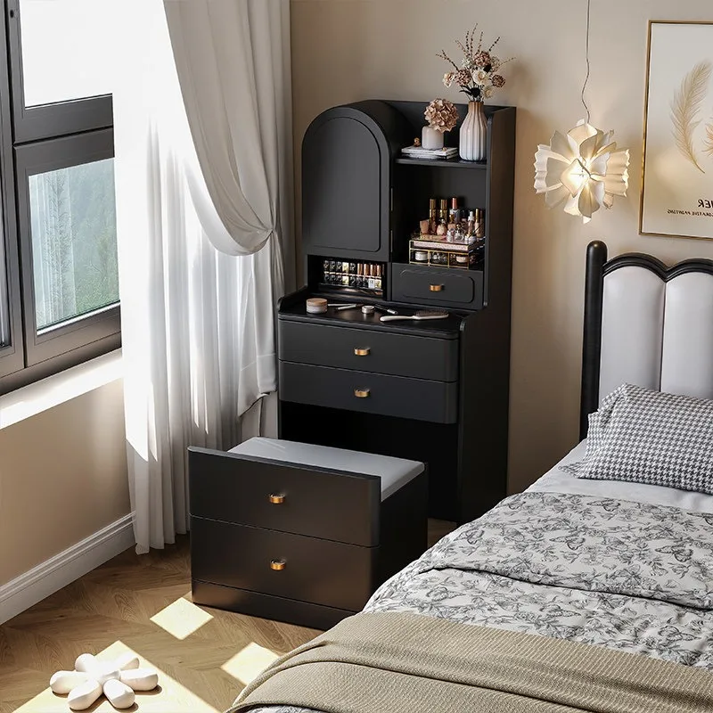 French vintage dressing table: Solid wood vanity table for small bedroom units