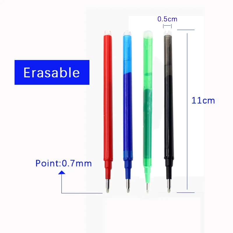 Bolígrafo de Gel borrable mágico para Pilot Frixion, varilla de recarga de 0,7mm, tinta azul y negra, papelería de oficina, escritura, 50 unidades por juego