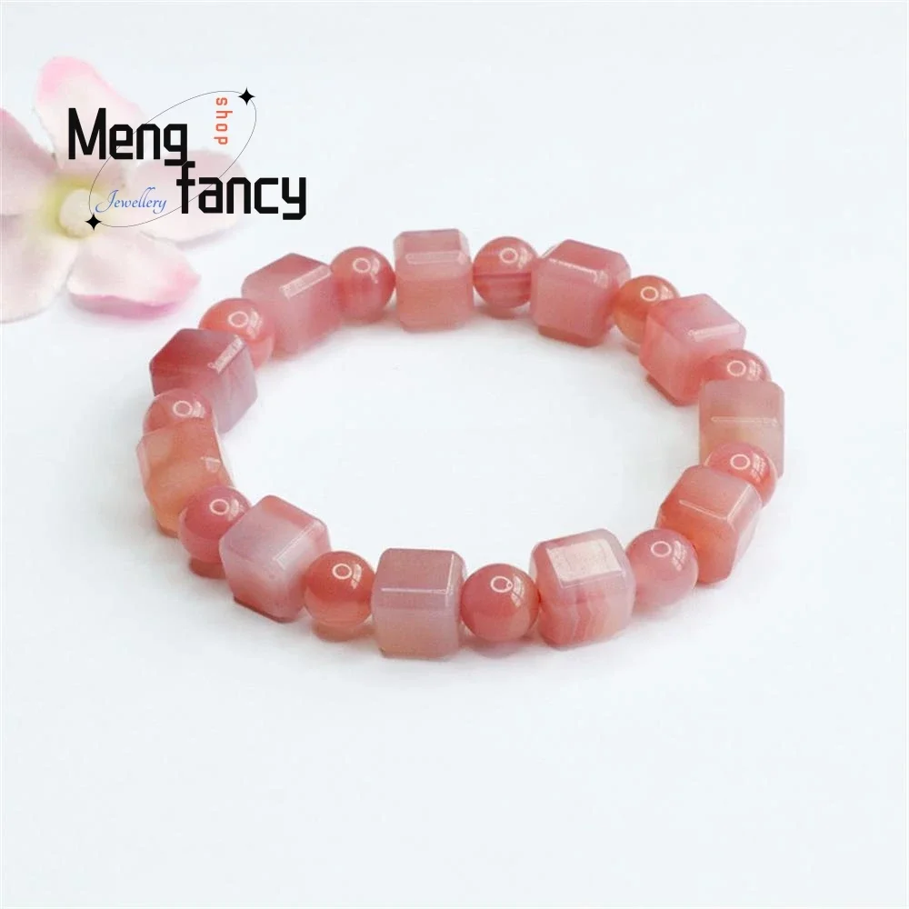 

Natural Salt Source Agate String Square Sugar Diy Bracelet Simple Elegant High-grade Sexy Young Girls Luxury Fashion Jewelry