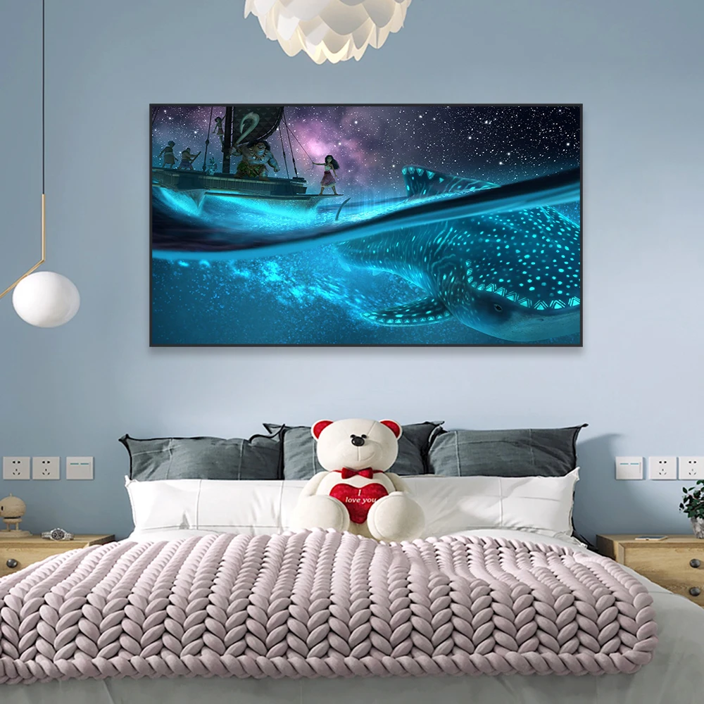 Disney Moana 2 Movie Poster Princess Moana Wall Art Prints Cartoon Princess Motivational Canvas Painting Home Bedroom Decor