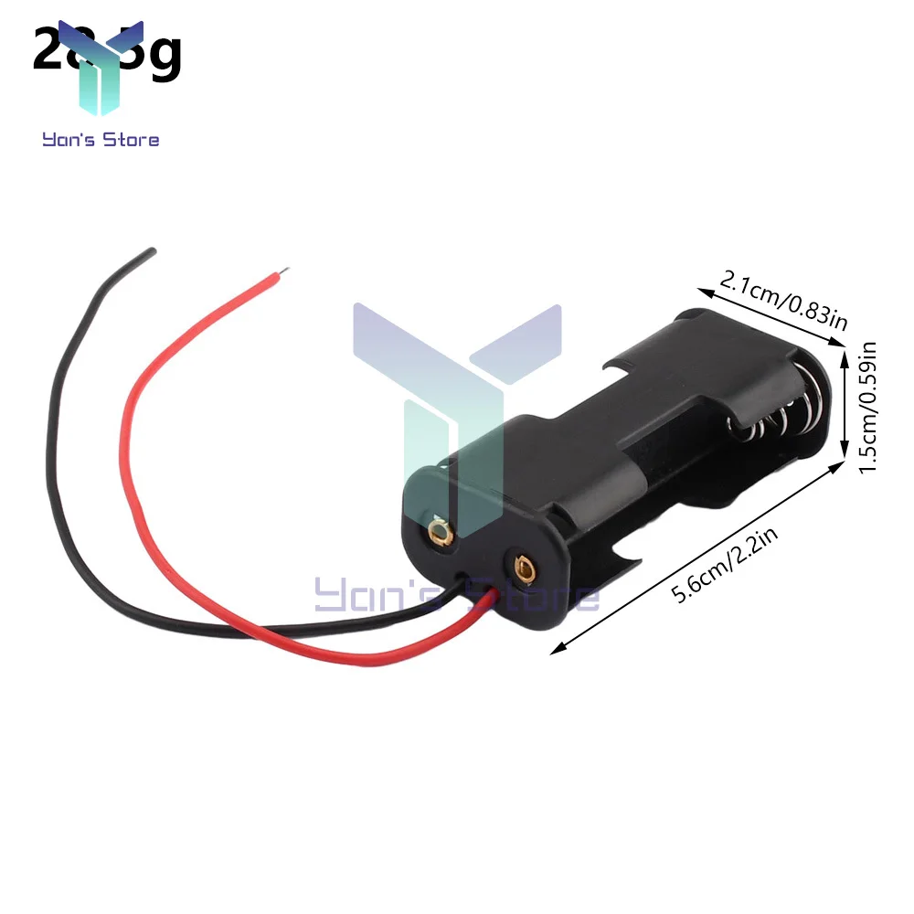 バッテリーストレージホルダー,クリップスロット付き,バッテリーケース,2層,リアケーブルに戻る,2aa,3v,2x1.5v,1個