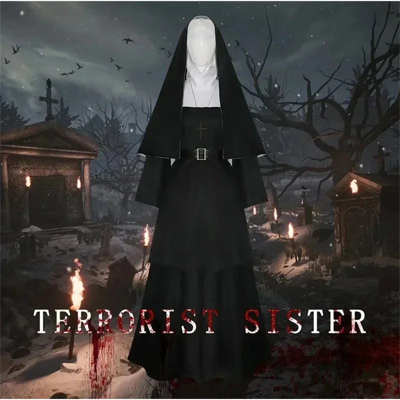 

Halloween The Nun Cosplay Mask Costume Horror Films Cosplay Halloween Costume The Conjuring Halloween Costume Mask