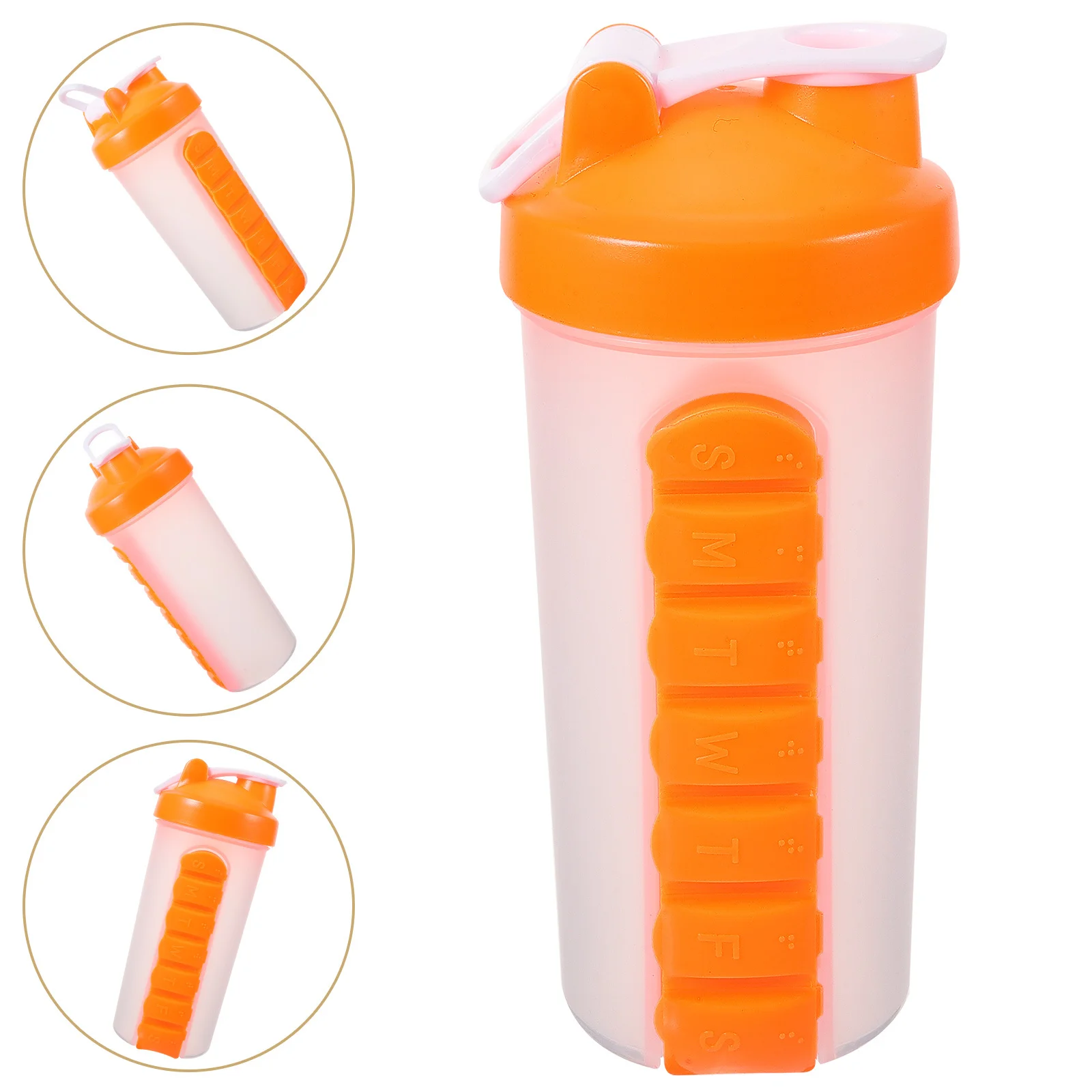كوب بروتين شاكر 1000 مل زجاجة مياه رياضية قابلة لإعادة الاستخدام بسعة كبيرة لصالة الألعاب الرياضية واللياقة البدنية والتخييم في الهواء الطلق والسفر مع صندوق حبوب منع الحمل #1
