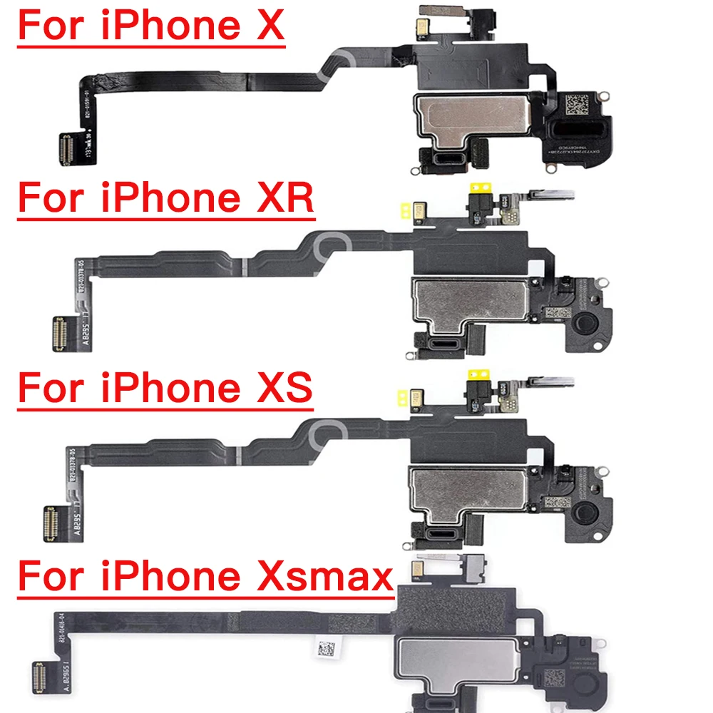 Ear Speaker Flex Cable Replacement For iPhone X XR XS 11 12 Mini Pro Max Top Loud Speaker With Microphone