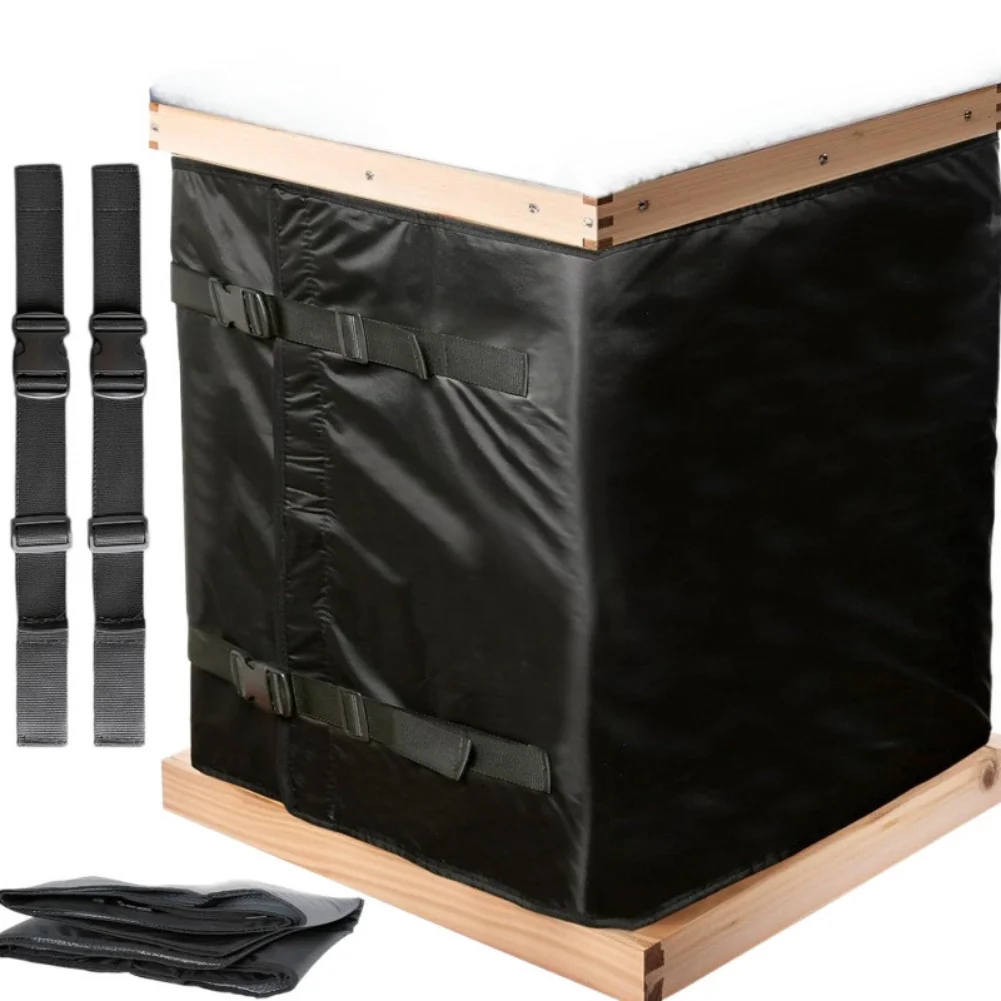 

Зимний чехол для пчелиного улья, 600D ткань Оксфорд, водонепроницаемая пленка, теплоизолированное одеяло, регулируемый ветрозащитный чехол для пчеловодства