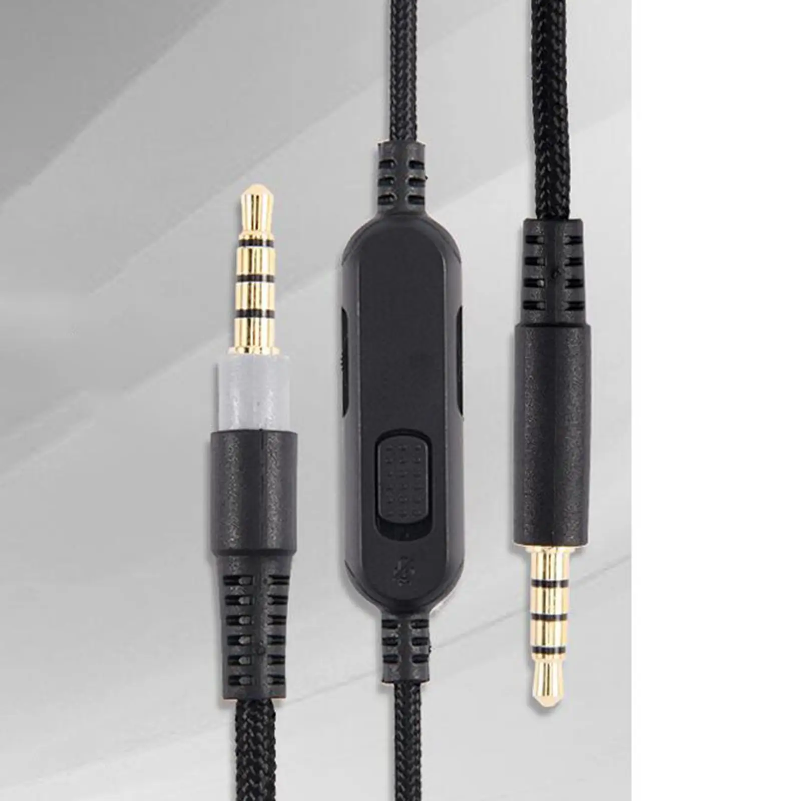 Gaming Headset AUX Cable Cord .5mm with Inline Mute Removable Install Carry Professional