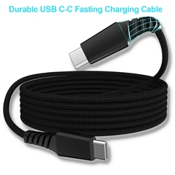 Durable USB-C Cable 66W PD Fast Charging, Nylon Braided, Multiple Lengths (1.65ft/3.3ft/6.6ft/10ft), Compatible with iPhone 15 P