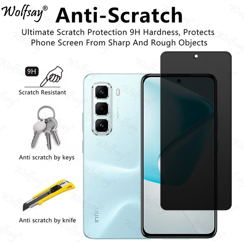 Anti-Spy Tempered Glass For Infinix Hot 50 Pro Privacy Screen Protector Infinix Hot 50 Pro Glass For Infinix Hot 50 Pro Glass