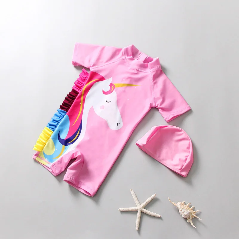 

Cute Girls' SwimsuitINSUnicorn Girls Baby Infant One-Piece Sun Protection Swimsuit Little Princess Swimwear