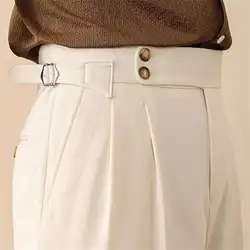 High Quality Trousers Pant For Man  Black Apricot Office Trouser Men Business Casual Pant British Social Club Outfits