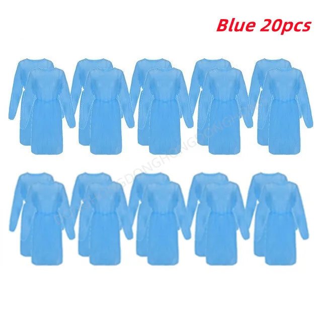 20Pc Wegwerp Beschermende Overall Niet-Geweven Isolatiekleding Universeel Anti-Spuug Verpleegkleding Hazmat Pak A5