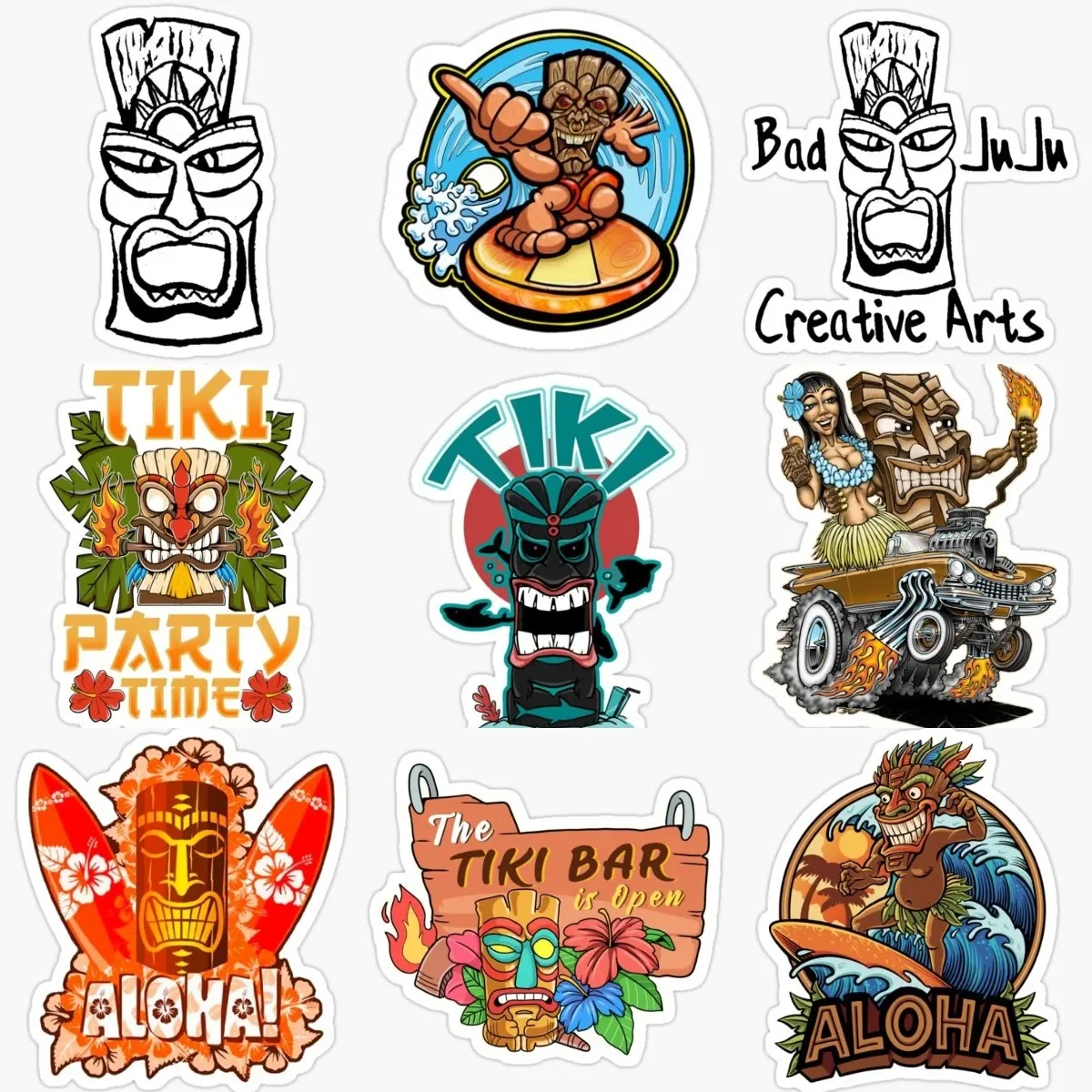 

Tiki Mask Hawaiian Personalized PVC Waterproof Stickers Accessories for Decorate Car Truck Van Bicycle Wall Room Table Helmet