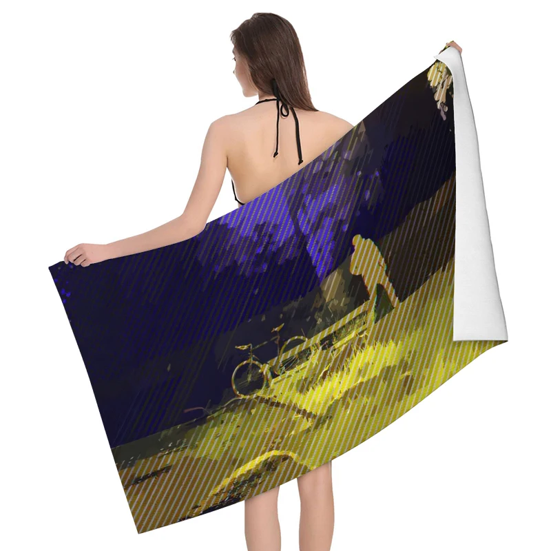 Home bath towels for the body towels bathroom quick drying microfiber beach Oil painting style man large sports towel morandi