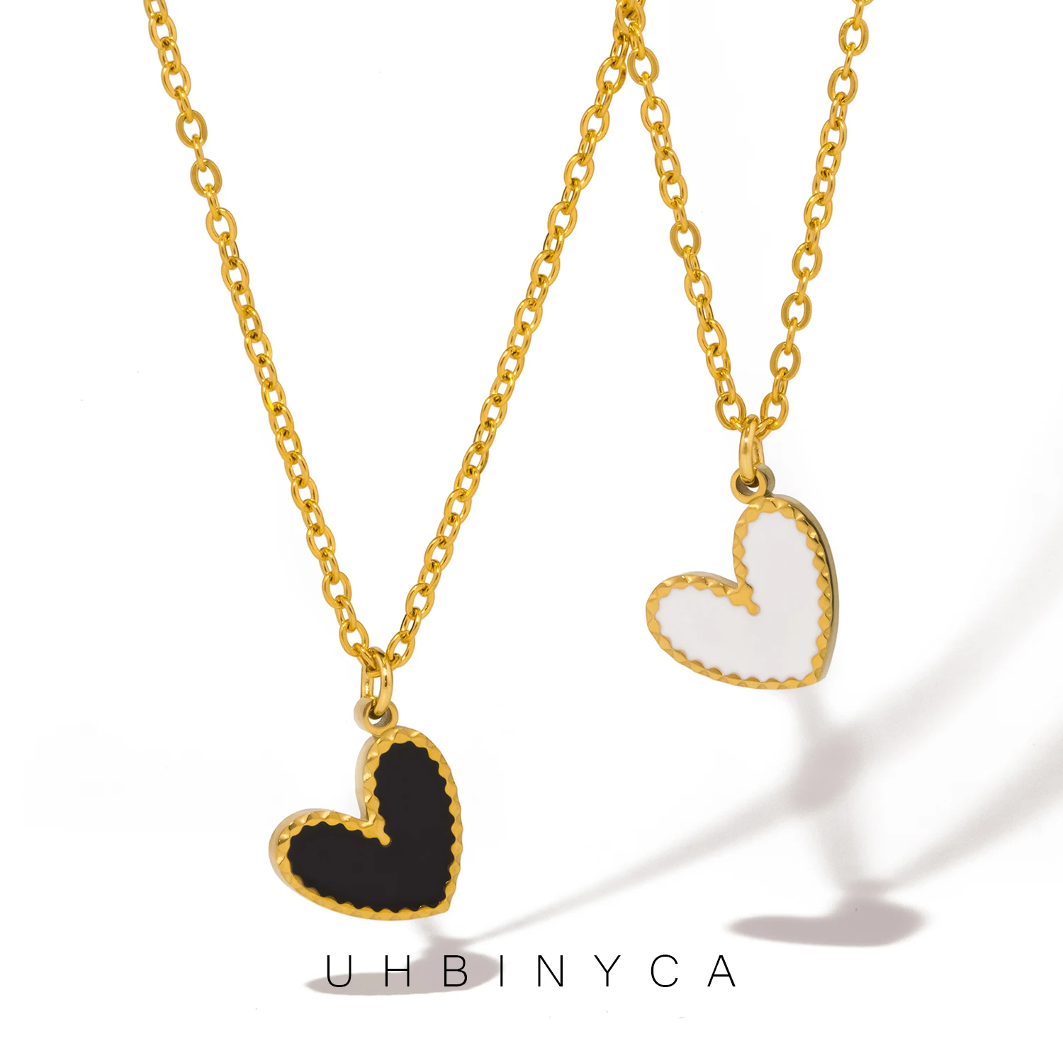 UHBINYCA Minimally Heart-shaped Pendant Necklace for Women, Featuring A Romantic Heart and High-quality Stainless Steel Jewelry