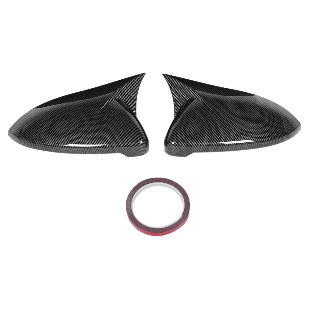 

1 Pair Car Side Rearview Mirror Cover Bat Cap Housing ABS Carbon Fiber Style for Golf MK7 7.5 R