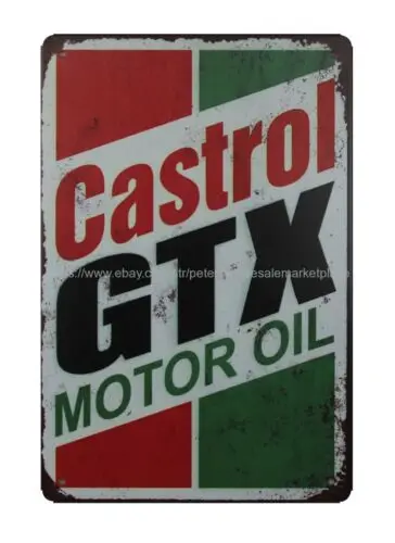 Castrol-señal de estaño de metal para aceite de Motor Gtx, decoración del hogar, cerca de mí