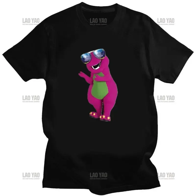 Barney (Barney & Friends) Animated Graphic Men\'s and Women\'s T-shirt Cute Harajuku Tshirt Female Couple Tee Kawaii Harajuku Tops