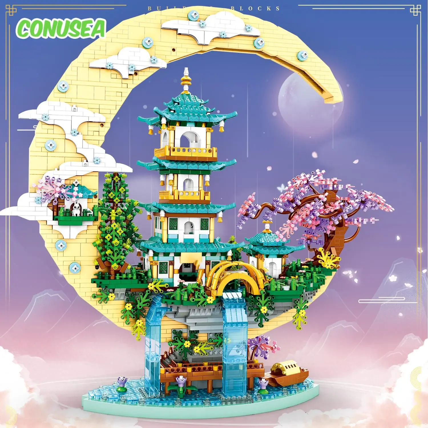 4288 قطع اللبنات الصغيرة Led قوانغان الجنية قصر بناء لعبة الطوب للأطفال بنين بنات هدية عيد ميلاد الجمعية اللعب