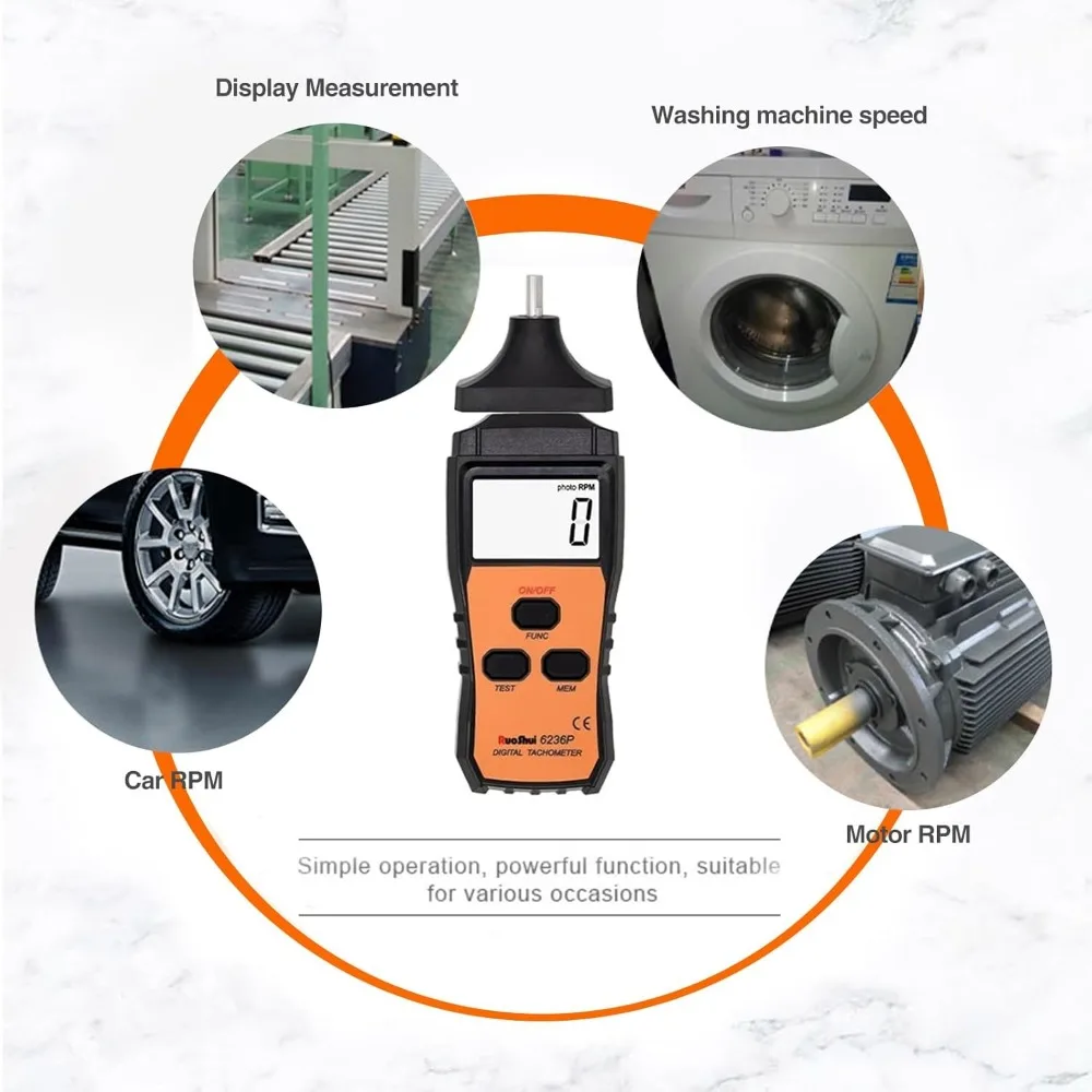 Digital Tachometer Laser Non-Contact Tacometro Smart Sensor Speed Meter Range 2.5-99999 RPM Auto Handheld Motor Tester VC6236P