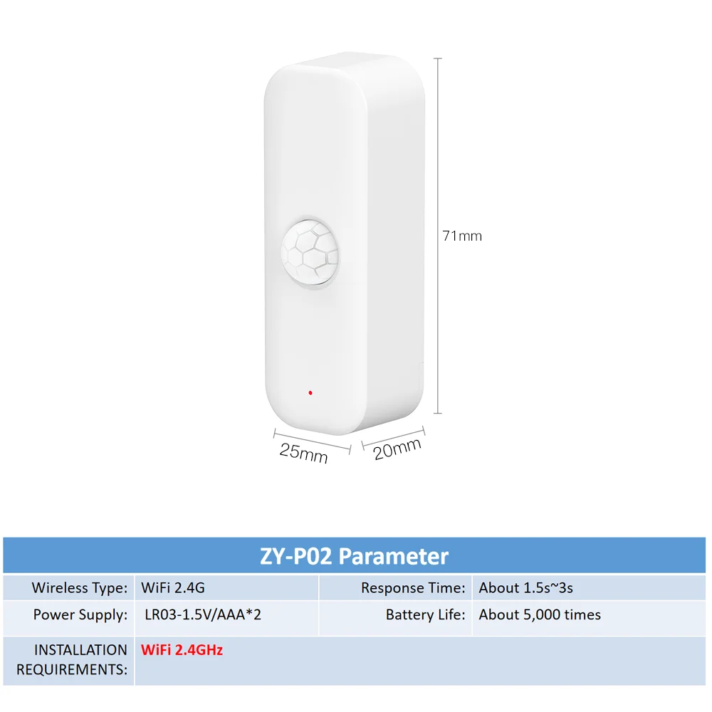 Tuya WiFI Motion Sensor PIR Smart Human Body Home Burglar Sensor APP Remote Control Via Smart Life For Smart Home Support Alexa