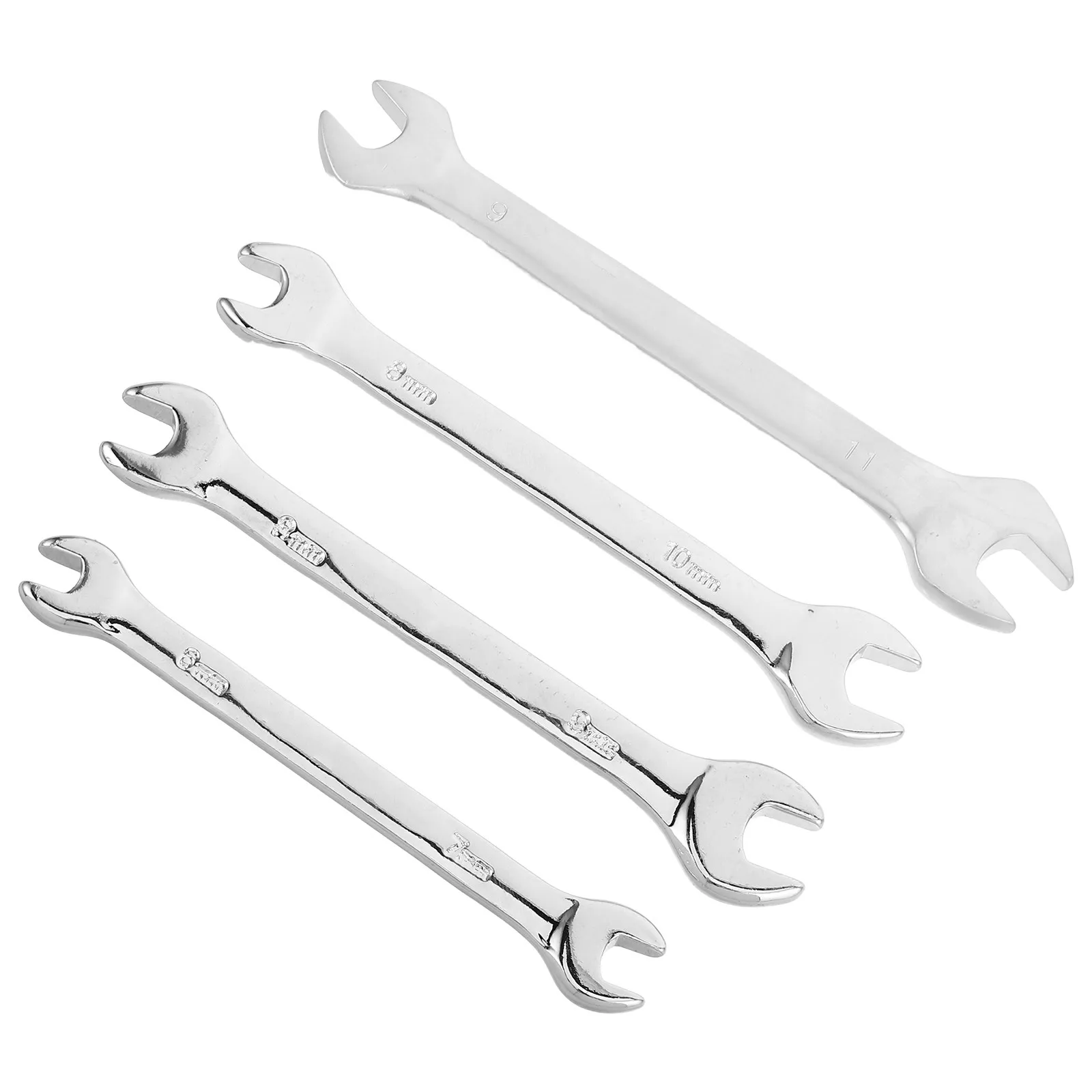 

4Pcs Double-Head Open End Wrench Set 6Mm-11Mm Extended Reach Offset Spanner for Auto Repair Bike Maintenance High-Strength Steel
