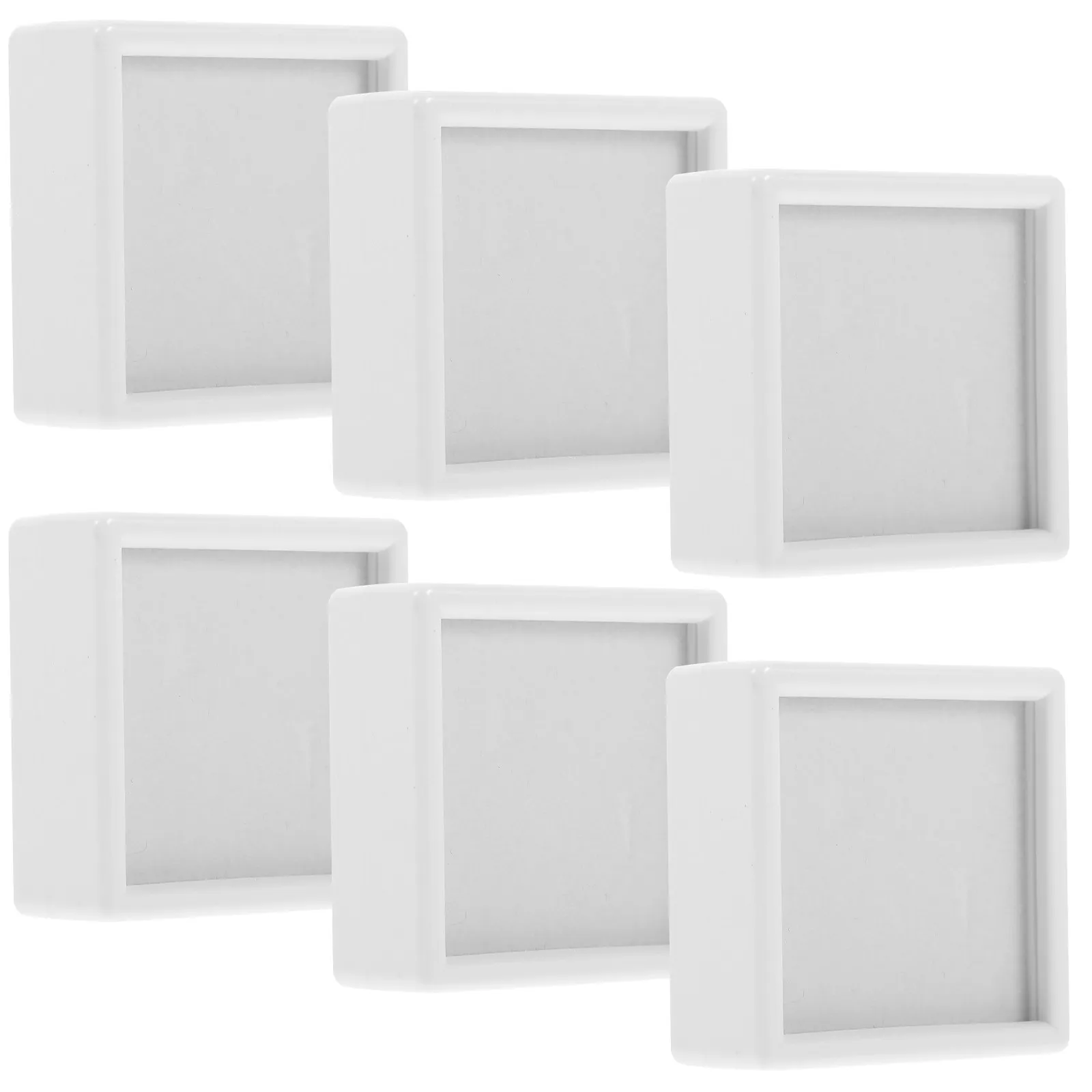 6Pcs Gemstone Display Case Clear Lid Jewelry Organizer for Rings Necklaces Bracelets Earrings Medals Bangles Desktop Display Box