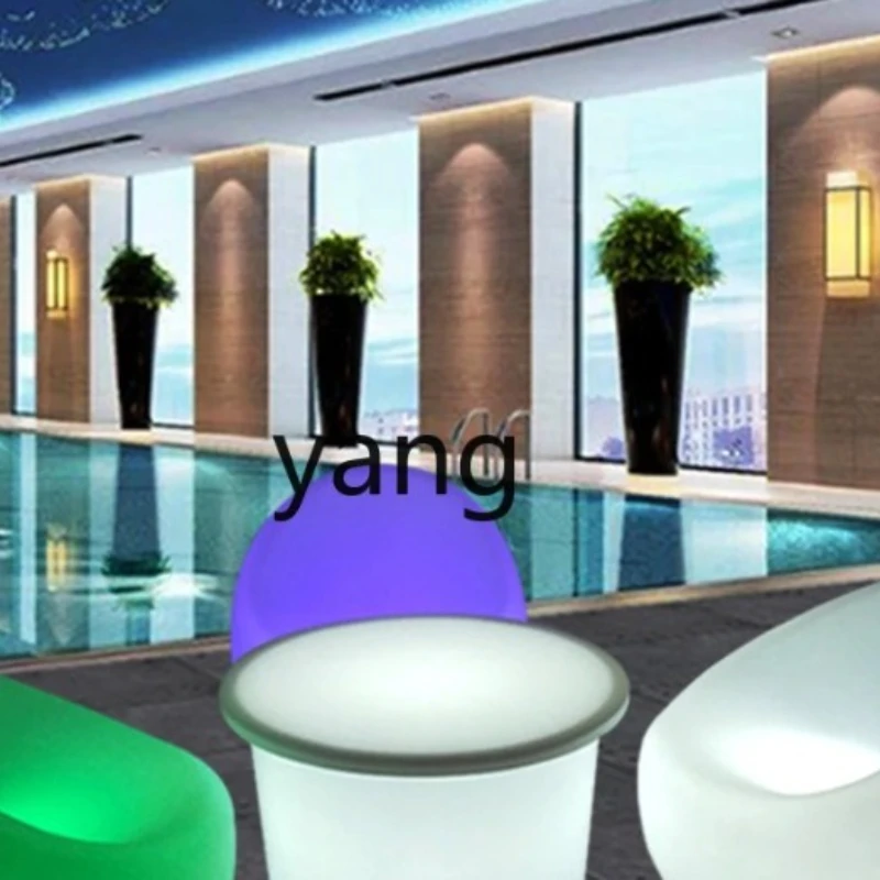 

LMM Waterproof Luminous casual Table and Chair Round Sofa Stool Outdoor Coffee Table Bar Table