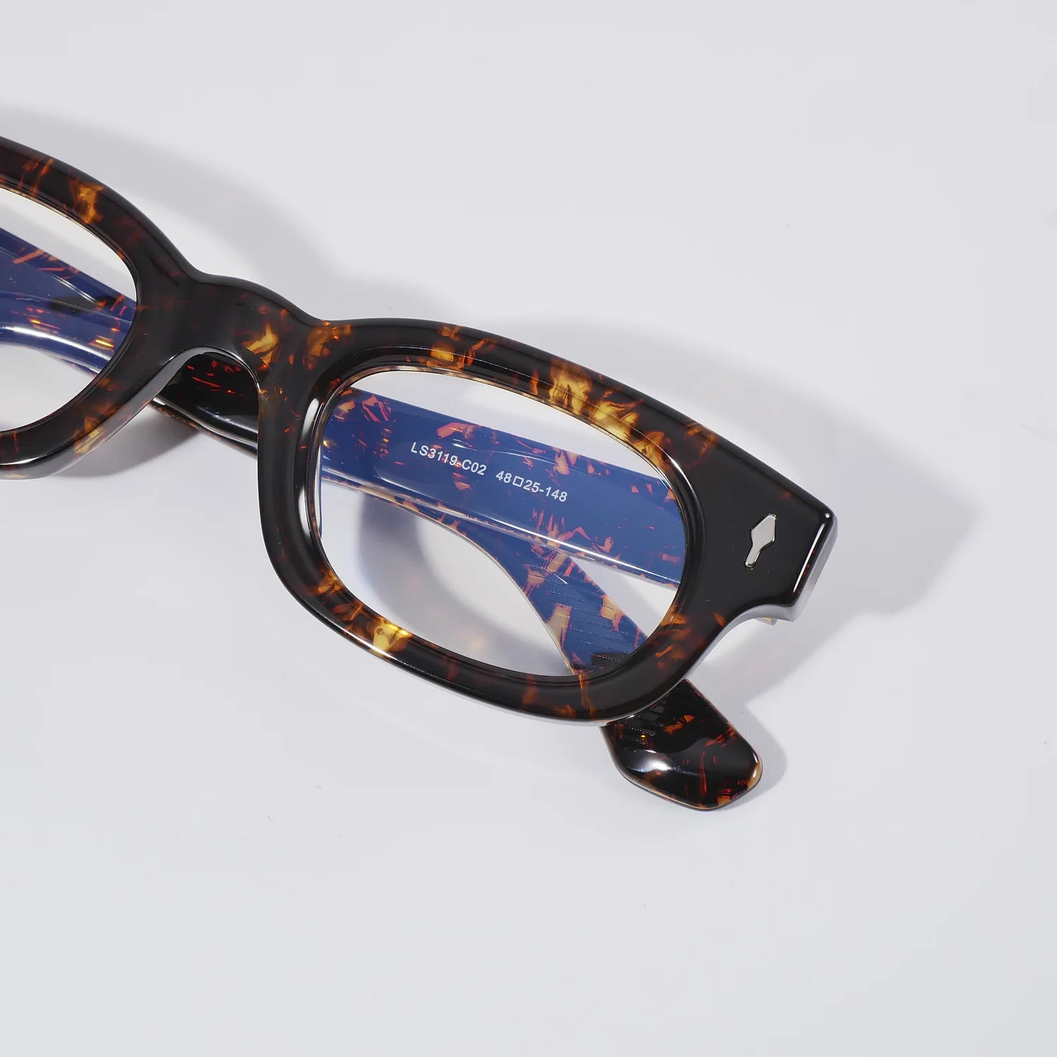Handmade Retro Rectangle Glasses Frames Men Women Vintage Spectacles Eyeglasses Women Top Quality Acetate Trendy Unisex Eyewear