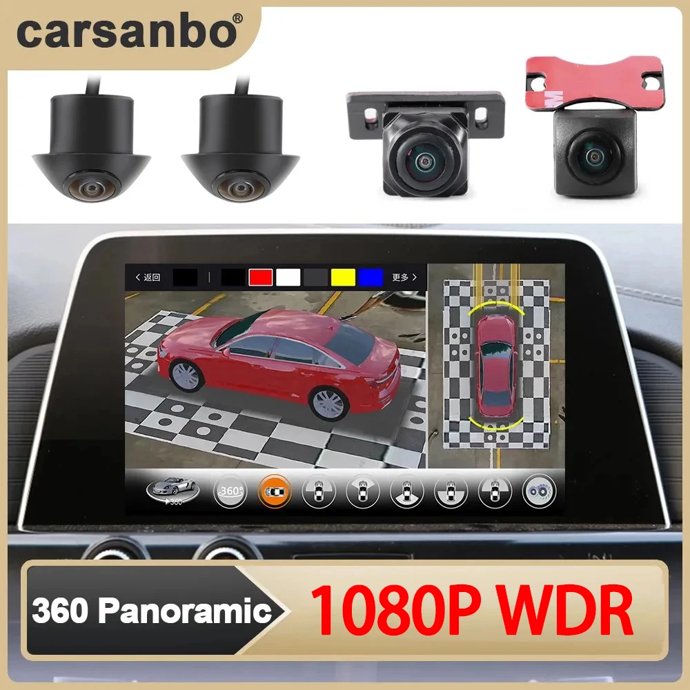 Carsanbo 360 Bird Eye View Parking Monitor System 4 Channel HD Night Vision Omnidirectional Parking Car DVR Video Recorder