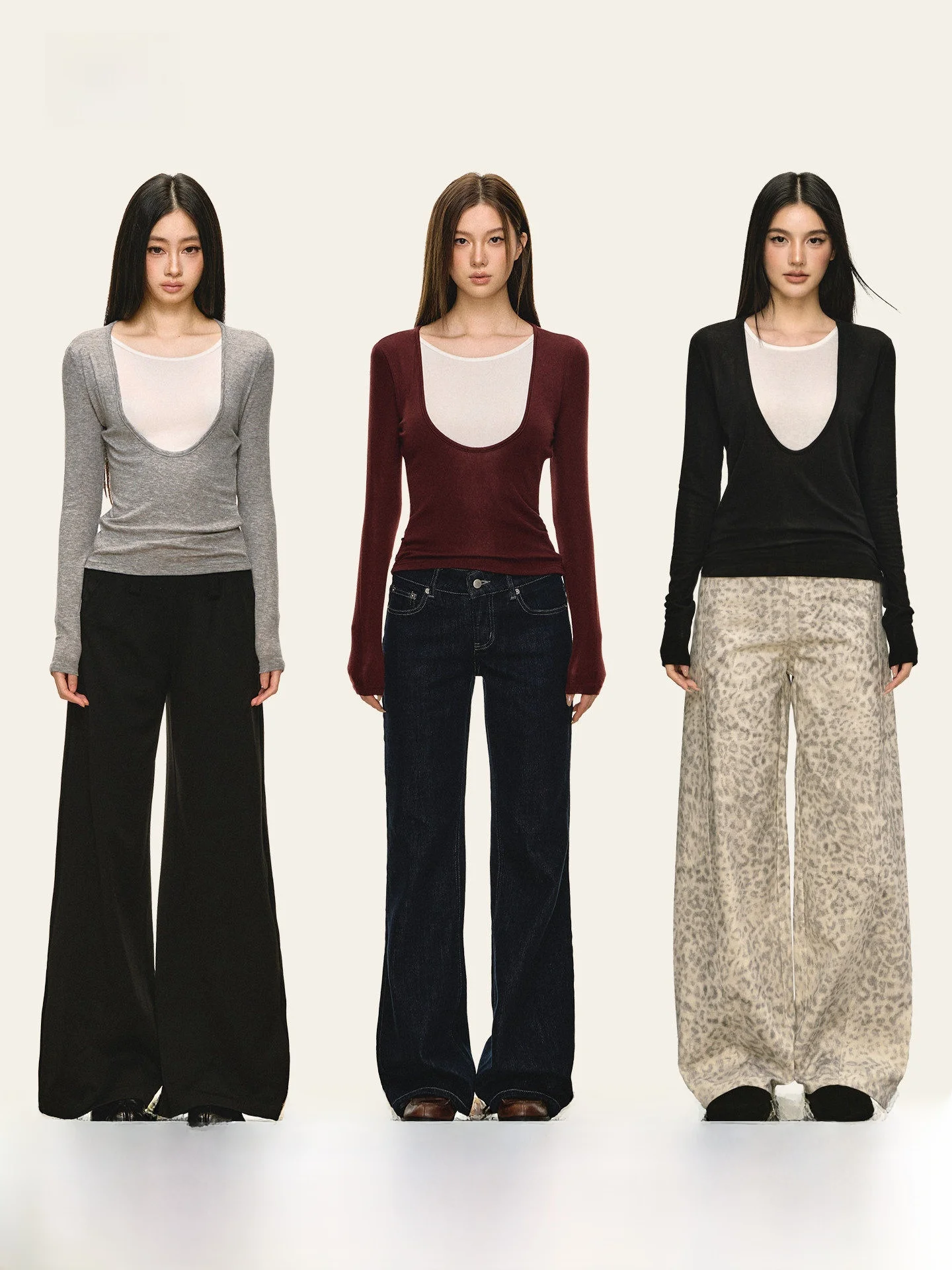 

Anna Aneae Silk Wool ort Sve Base Layer irt Women's Slim Fit Trendy ey Color Casual Sle Spring Season Faion