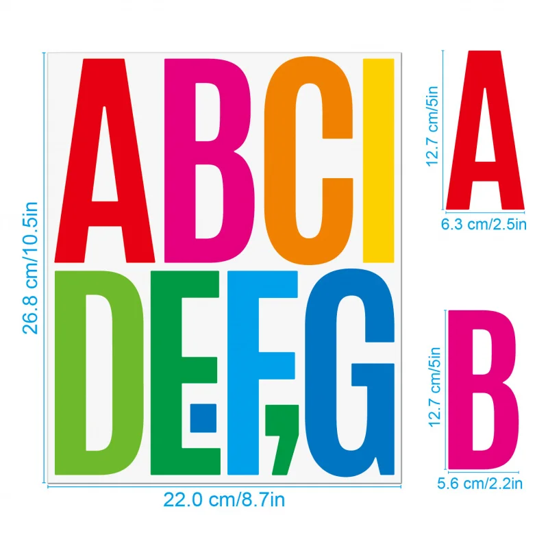 5-Inch Large Alphanumeric Stickers for Family Birthday Party Decoration Car Mailbox Wall Decals