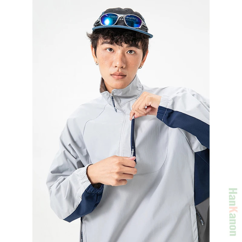 

Unisex Outdoor Water-Repellent & Tear-Resistant Stand-Collar Color-Blocked Jacket – Ideal for Hiking & Trekking.camping