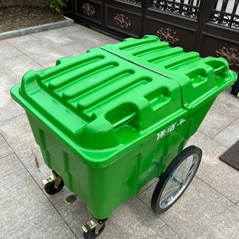 400L550L plastic sanitation cleaning and transportation vehicle, mobile garbage bin, garbage truck, handcart