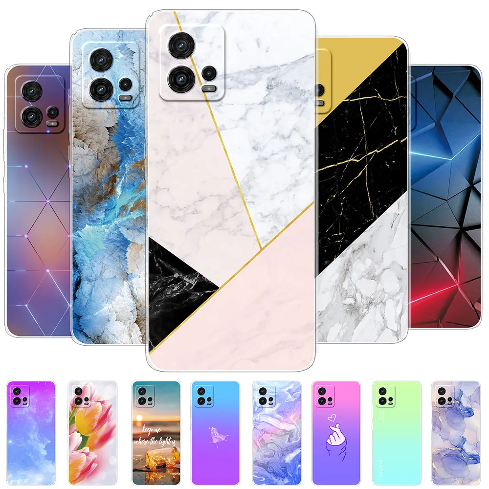 For MOTO G72 Case Cover Moto G72 Silicone Cartoon Clear Back Cover For MOTOG72 G 72 Phone Case For Moto G72 Protective Bumper