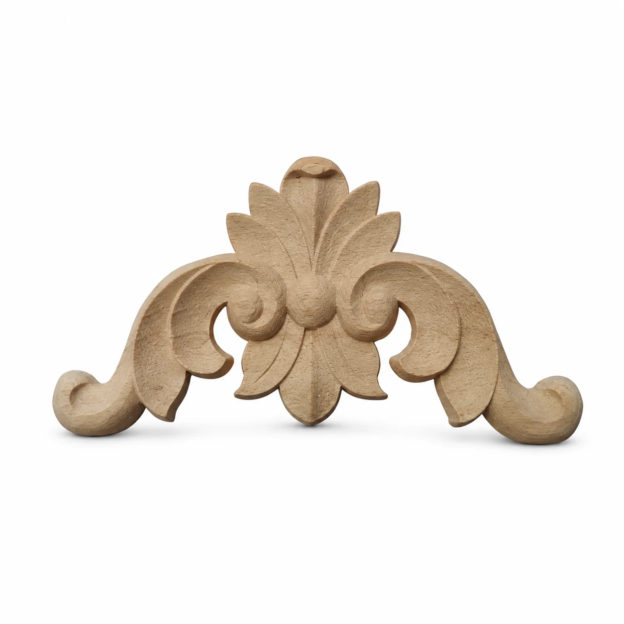 European Style Wood Carved Applique Furniture Decoration Corner Onlay Vintage Wooden Flower Panel for Cabinet Door Home Decor