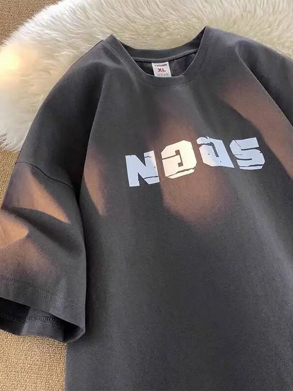 

ex Loose Fit ort Sve T-irt Pure Cotton f Sve Summer Faion Brand Printed round Ne Cool Sle Casual Commute