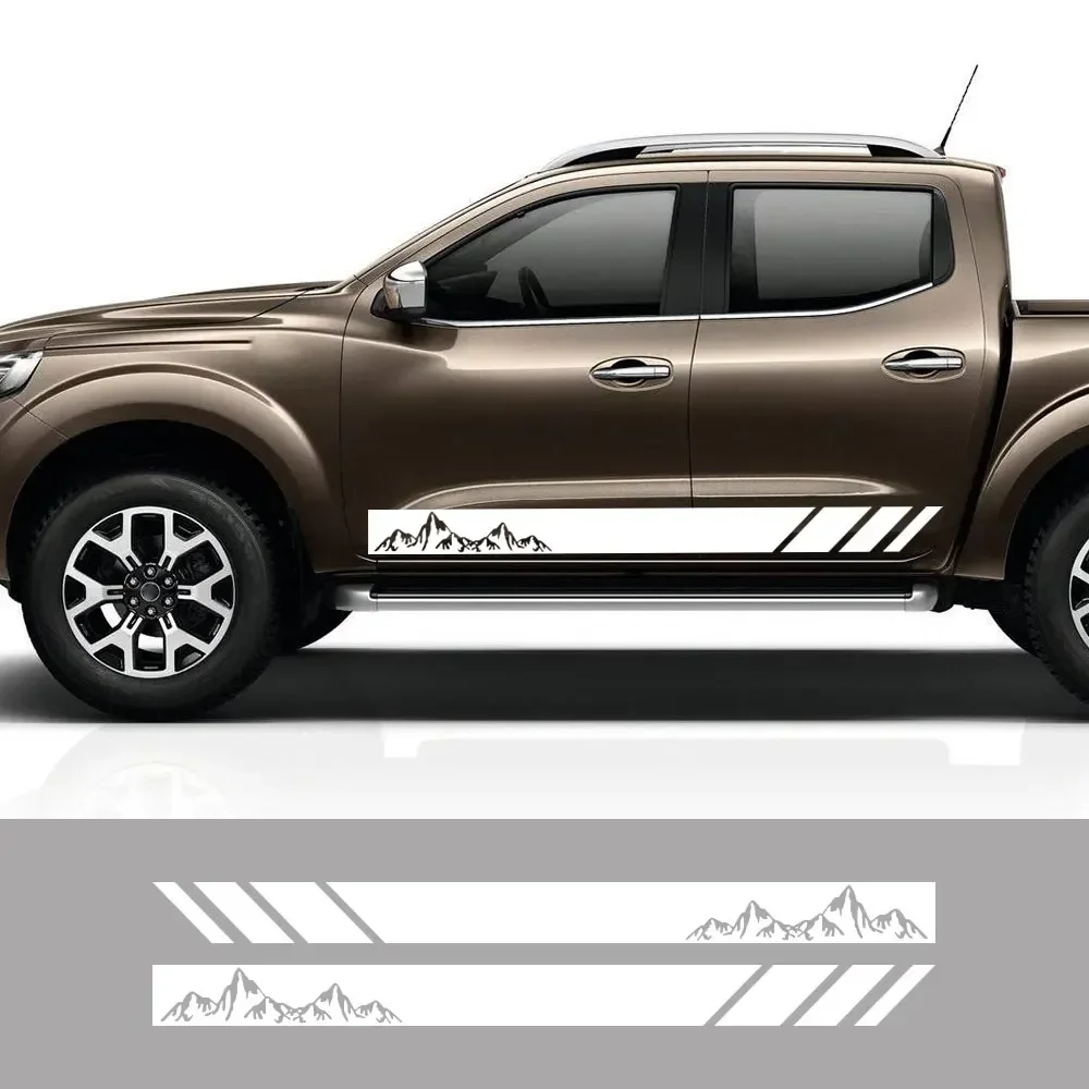

Car Stickers For Renault Alaskan Pickup Door Side Skirt Stripes Decals Truck Mountain Vinyl Custom Decor Covers Auto Accessories