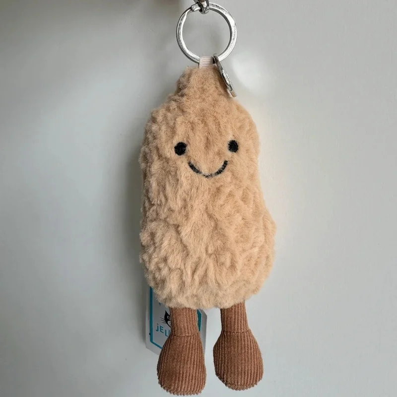 【IN MAGAZZINO】JELLYCAT UK Fun Peanut Simpatico peluche Super Soft Beauty Piccola bambola portachiavi con arachidi Regalo di Natale di compleanno