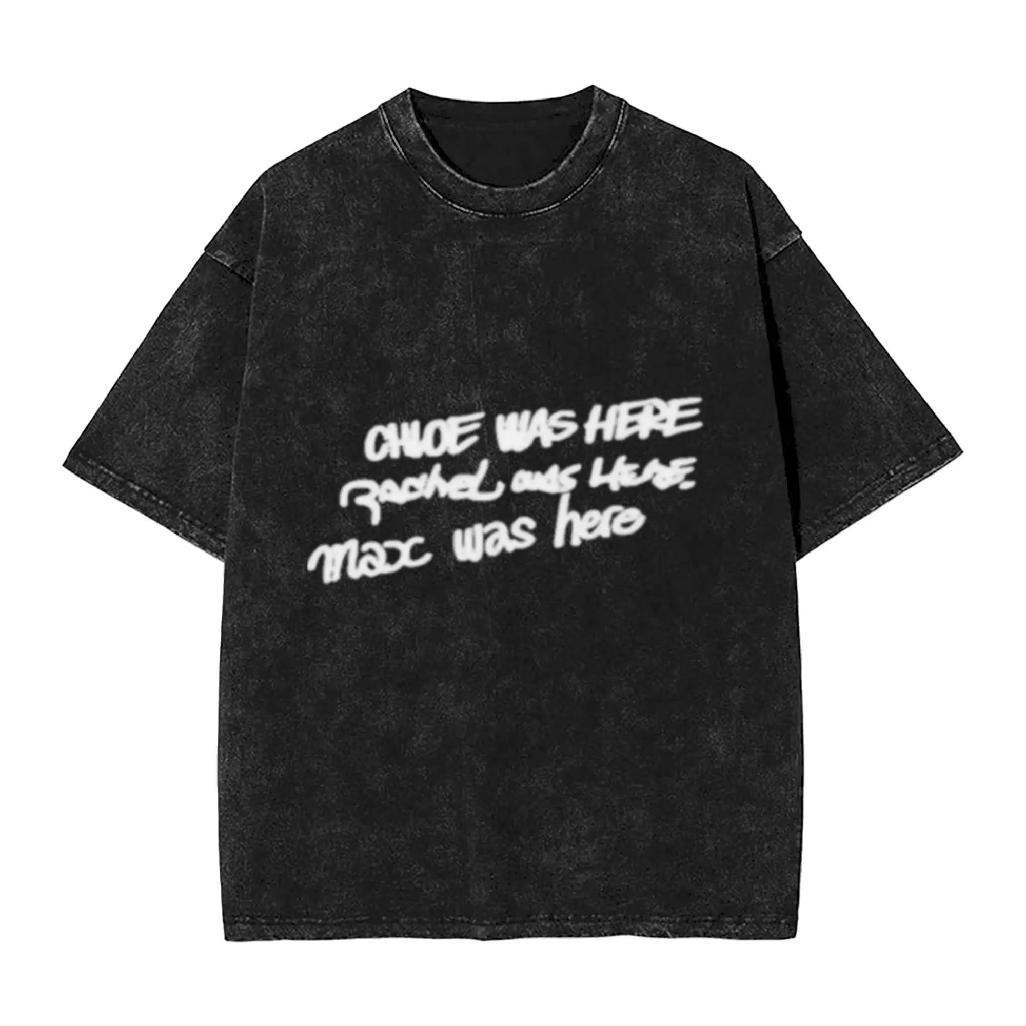 Was here (white) Unique Cool A Vintage Oversized Cotton Unisex T-Shirts