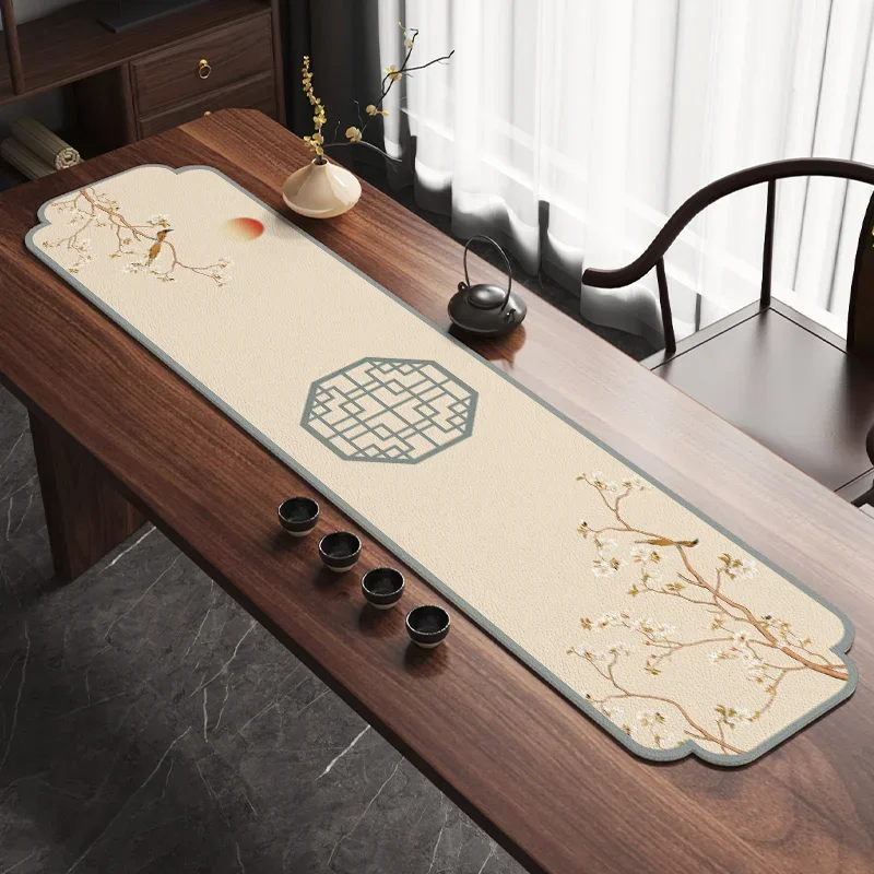 New Chinese style Zen tea table flag, waterproof, anti scalding, erasable,