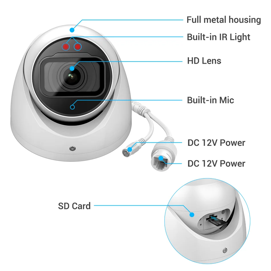 OEM Dahua 4MP Wizsense IP Camera OEM from IPC-HDW2441TM-S Starlight Built-in Mic SD Card Slot Security Surveillance Cameras