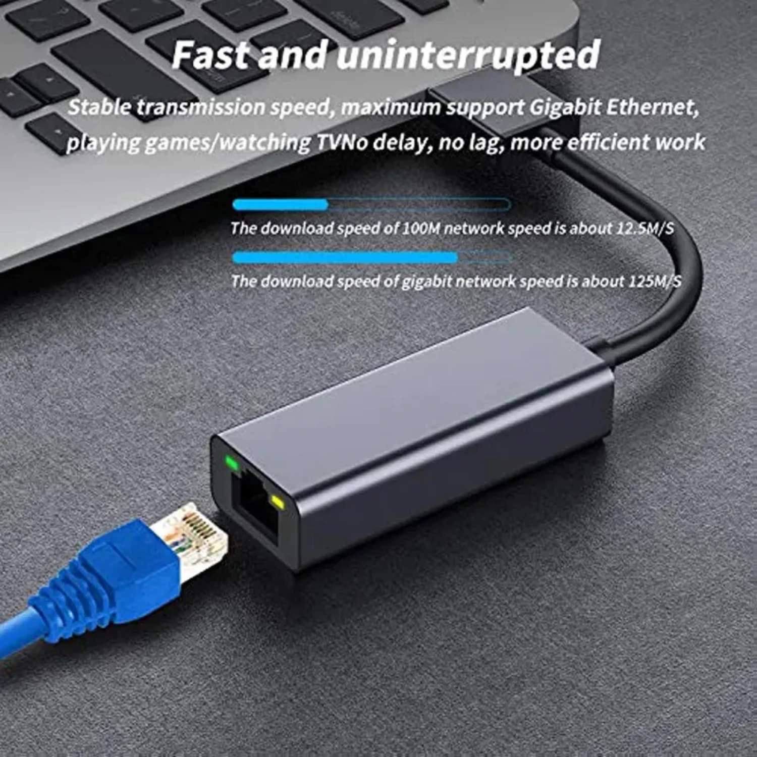 USB Ethernet Adapter, USB 3.0 To 1000/100/10 Mbps Gigabit Ethernet LAN Network Adapter Compatible For Nintendo Switch MacBook Su